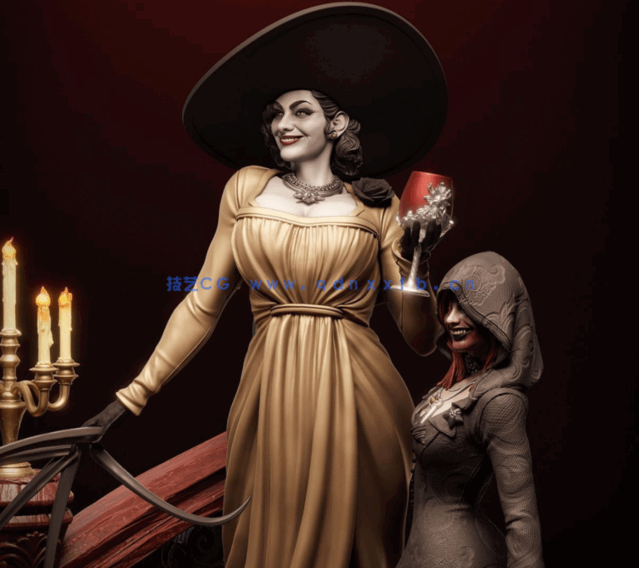 [3D打印人物] 八尺夫人阿契娜·蒂米特雷斯库《生化危机 8》游戏角色雕刻手办(图4)