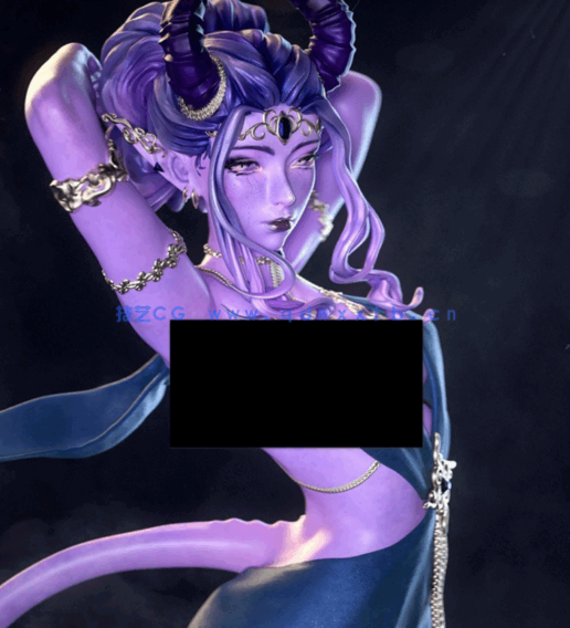 [3D打印人物] 提夫林Tiefling《博德之门3》游戏角色雕刻手办3D打印模型(图1)
