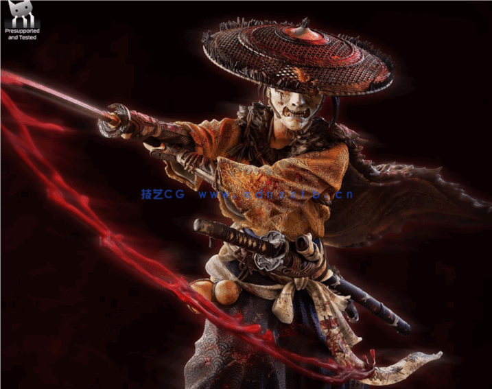 [3D打印人物] 笃Atsu站姿《羊蹄山之魂》游戏角色雕刻手办3D打印模型(图1)