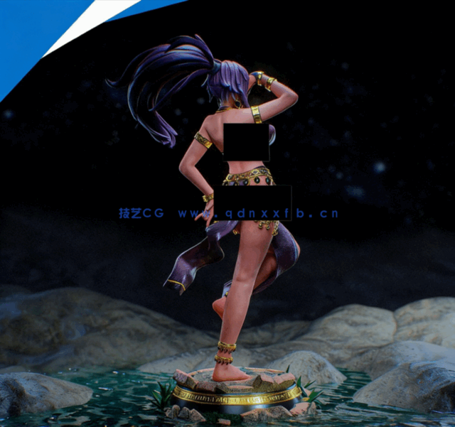 [3D打印人物] 四枫院夜一Yoruichi《死神》动漫角色雕刻手办3D打印模型(图4)