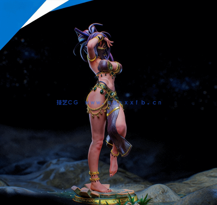 [3D打印人物] 四枫院夜一Yoruichi《死神》动漫角色雕刻手办3D打印模型(图5)