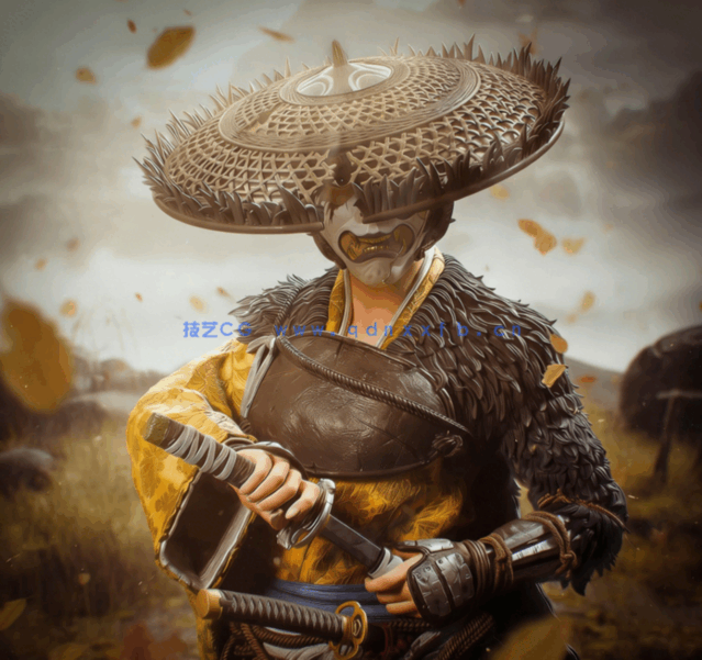 [3D打印人物] 笃Atsu持剑《羊蹄山之魂》游戏角色雕刻手办3D打印模型(图1)