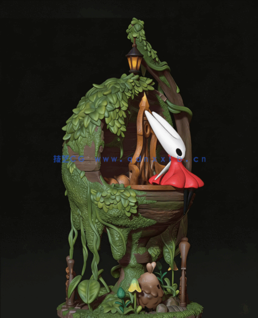 [3D打印人物] 黄蜂女Hornet坐姿《空洞骑士》游戏角色雕刻手办3D打印模型(图2)