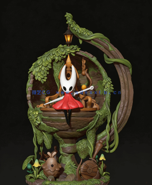 [3D打印人物] 黄蜂女Hornet坐姿《空洞骑士》游戏角色雕刻手办3D打印模型(图3)