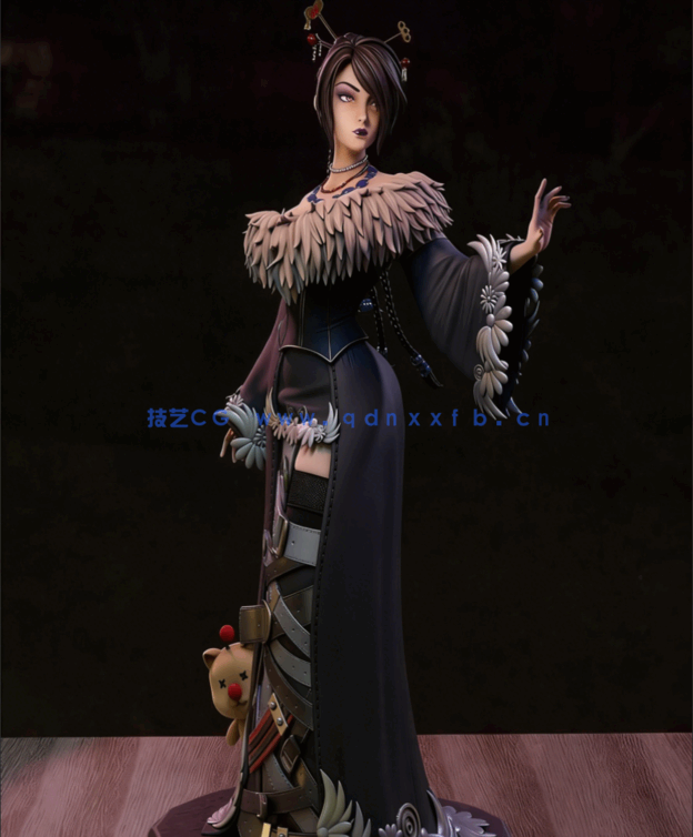 [3D打印人物] 露露Lulu《最终幻想X》游戏角色雕刻手办3D打印模型(图2)