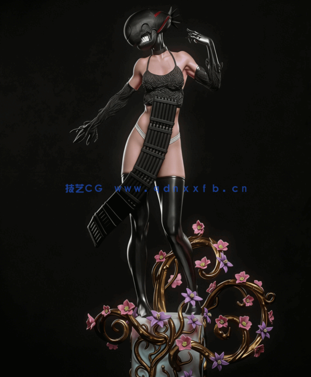 蕾塞Reze站姿《链锯人》动画角色雕刻手办3D打印模型(图3)
