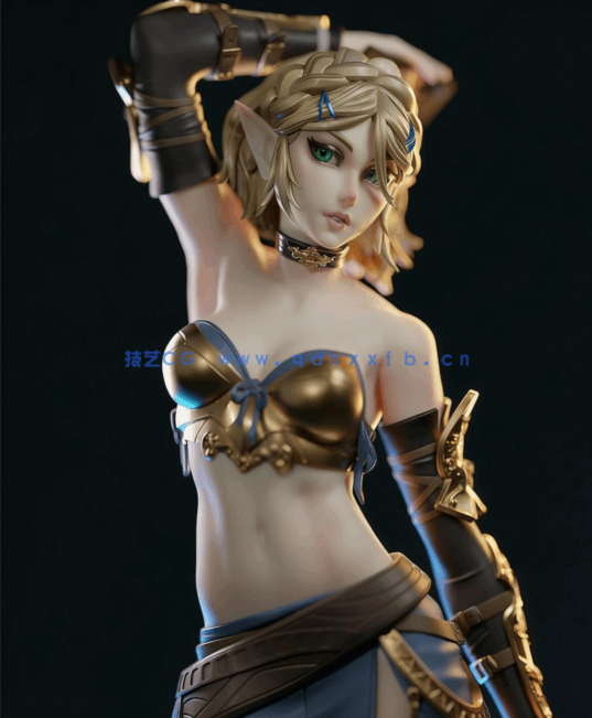  塞尔达公主Zelda《塞尔达传说》游戏人物角色雕刻手办3D打印(图1)