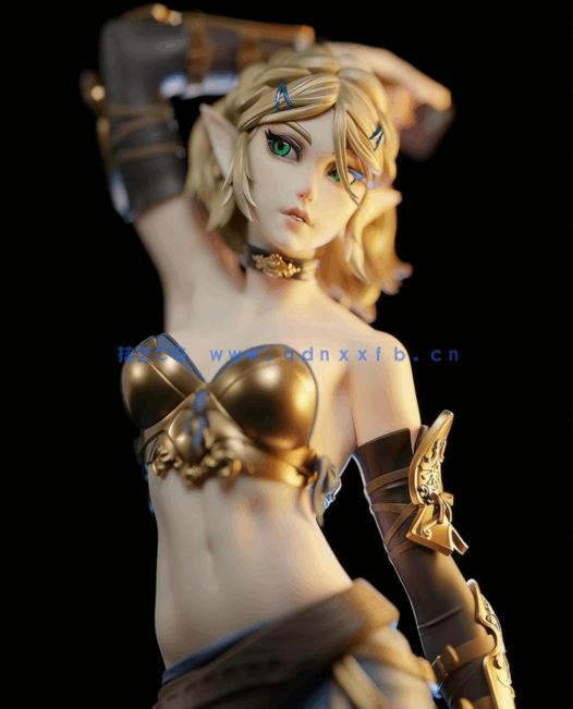  塞尔达公主Zelda《塞尔达传说》游戏人物角色雕刻手办3D打印(图2)