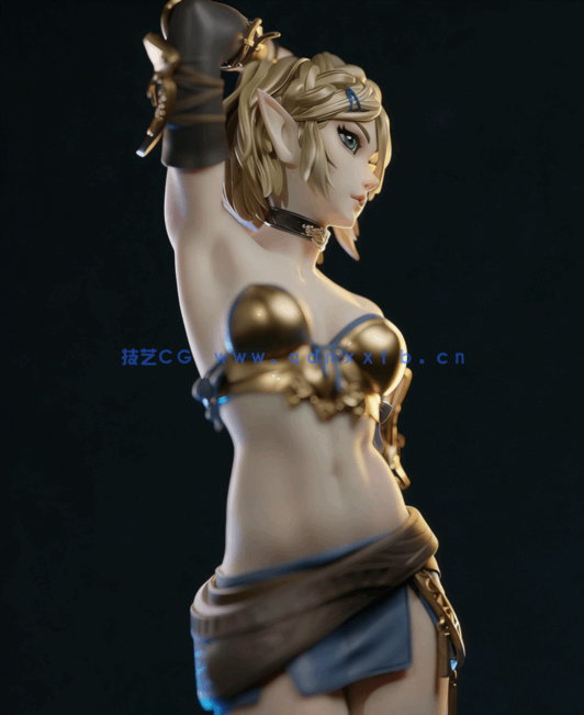  塞尔达公主Zelda《塞尔达传说》游戏人物角色雕刻手办3D打印(图3)