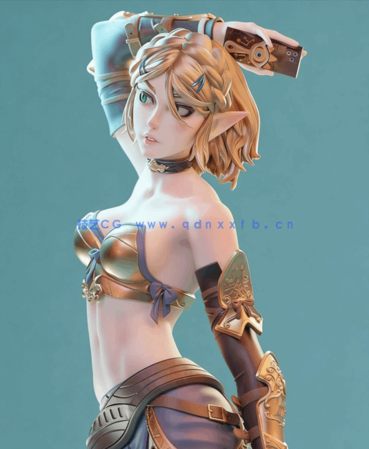  塞尔达公主Zelda《塞尔达传说》游戏人物角色雕刻手办3D打印(图4)