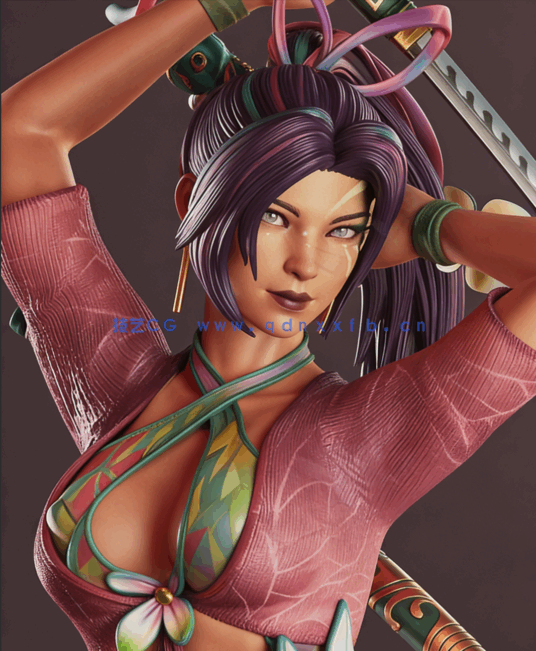 [3D打印人物] 灵蝶Psylocke漫威人物角色雕刻手办3D打印模型(图1)