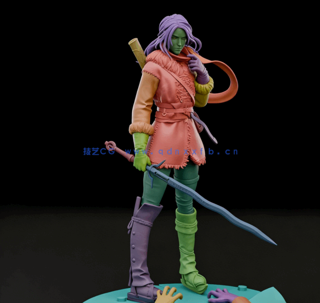 [3D打印人物] 希里Ciri《巫师猎魔人》游戏人物角色雕刻手办3D打印模型(图5)