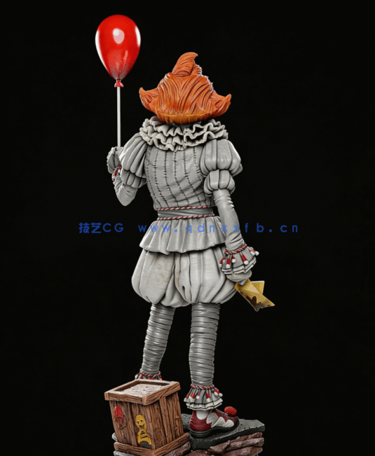 [3D打印人物] 潘尼怀斯《它》影视小说角色雕刻手办3D打印模型(图3)