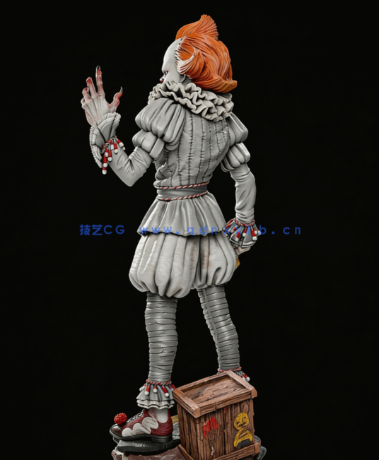 [3D打印人物] 潘尼怀斯《它》影视小说角色雕刻手办3D打印模型(图4)