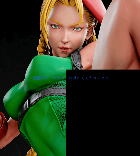 [3D打印人物] 嘉米·怀特Cammy扫腿姿势《街头霸王》游戏角色雕刻手办3D打(图2)