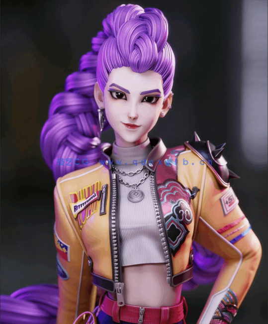  Rumi持剑《K-Pop恶魔猎人》动画角色雕刻手办3D打印模型(图1)