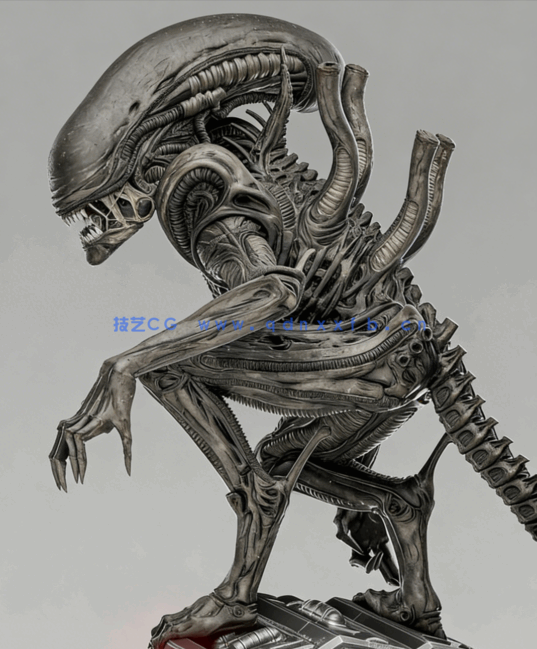 [3D打印人物] 异形外星怪兽《异形》影视角色雕刻手办3D打印模型(图3)