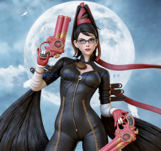 [3D打印人物] 贝优妮塔Bayonetta双枪《猎天使魔女》游戏角色雕刻手办3D打(图1)