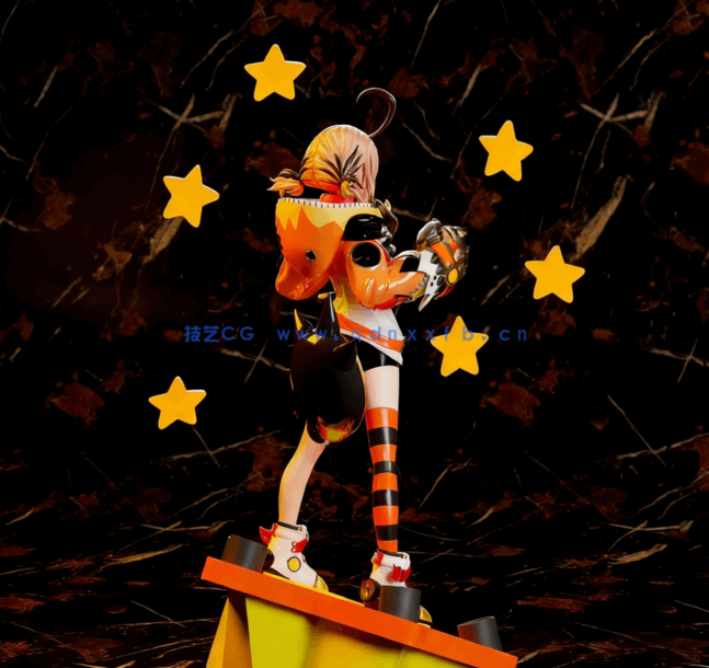 [3D打印人物] Gigi Murrin虚拟主播人物角色雕刻手办3D打印模型(图2)