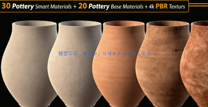 20组陶器罐子贴图素材 Artstation – 20 Pottery 4k PBR Textures Vol.01(图3) 20组陶器罐子贴图素材 Artstation – 20 Pottery 4k PBR Textures Vol.01(图3)
