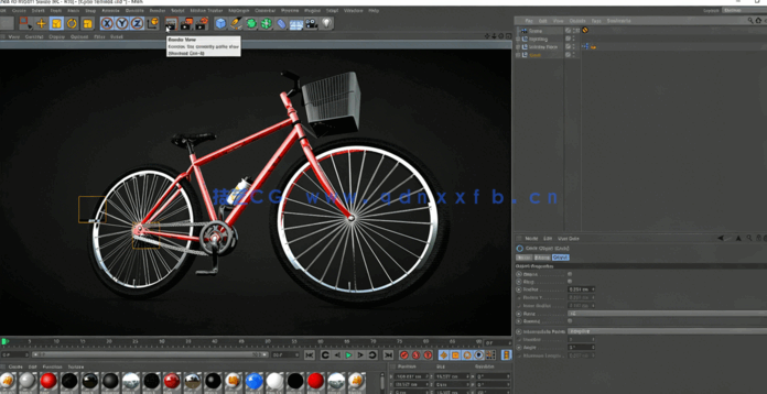 C4D全细节精品自行车建模渲染教程(图6)