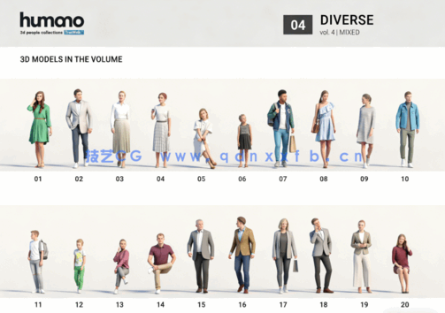  20个三维人物3D模型 Humano 3D people Vol. 04(图3)
