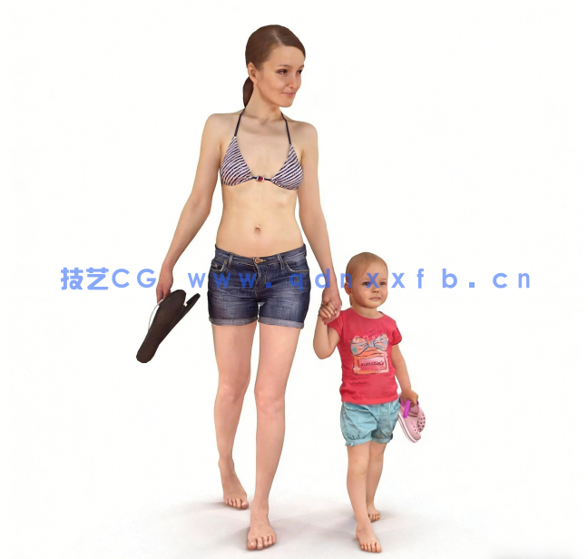 海滩人物3D模型(图1)