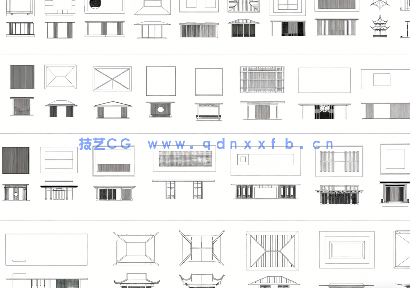 2026年最新庭院景观CAD休闲凉亭(图3)