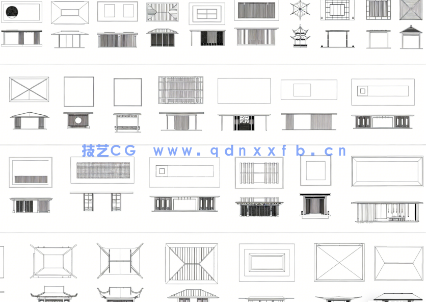 2026年最新庭院景观CAD休闲凉亭(图4)