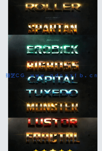 3D立体彩色金属质感艺术特效PSD字模第九季(图5)