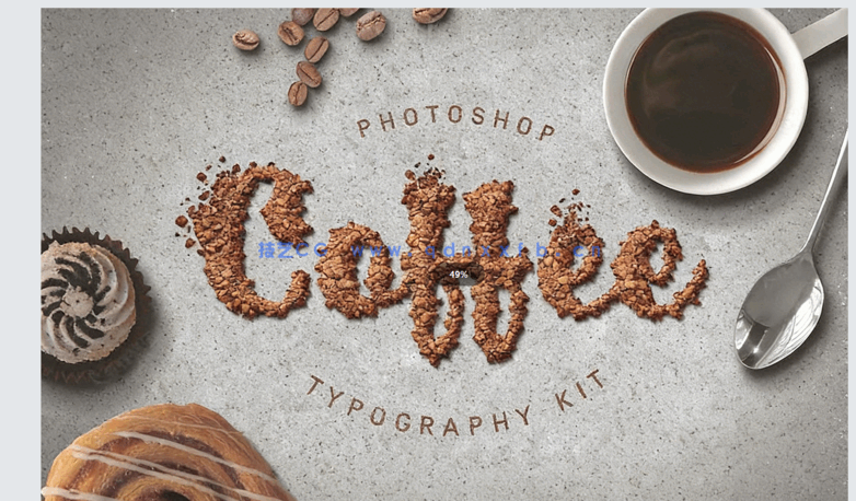 独特别致食物装饰粉末风格艺术特效PSD字模(图2)