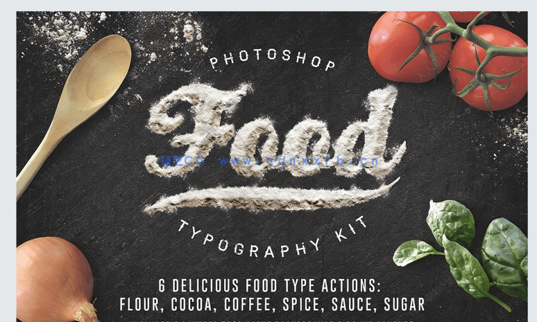 独特别致食物装饰粉末风格艺术特效PSD字模(图4)