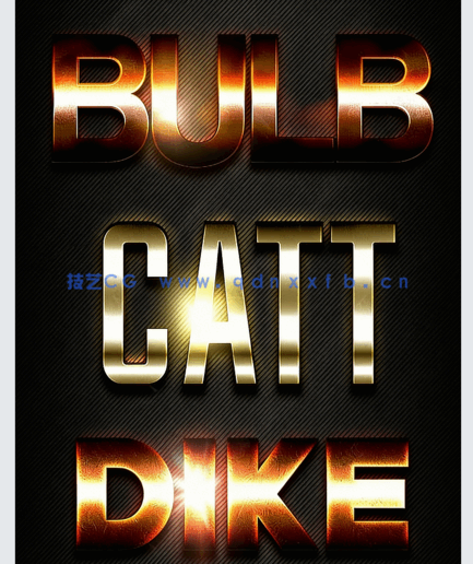 10组高质量耀眼灯光照射金属质感风格艺术特效PSD字模第十七季(图2)