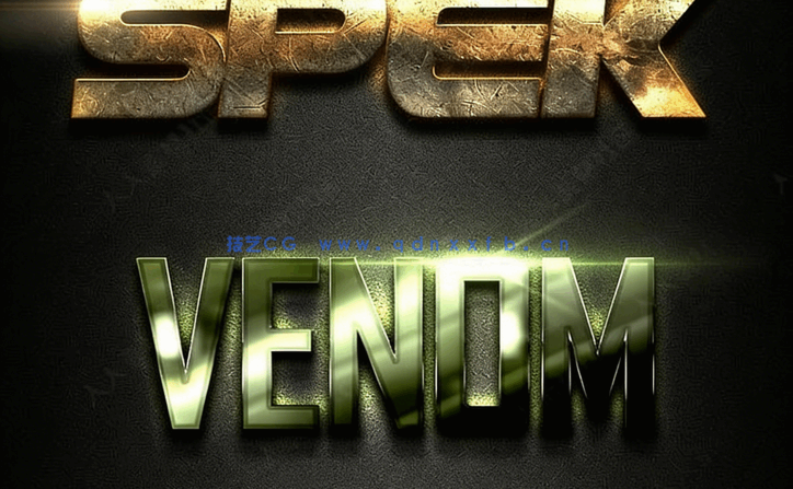 现代时尚发光效果金属质感艺术特效PSD字模第五季(图2)