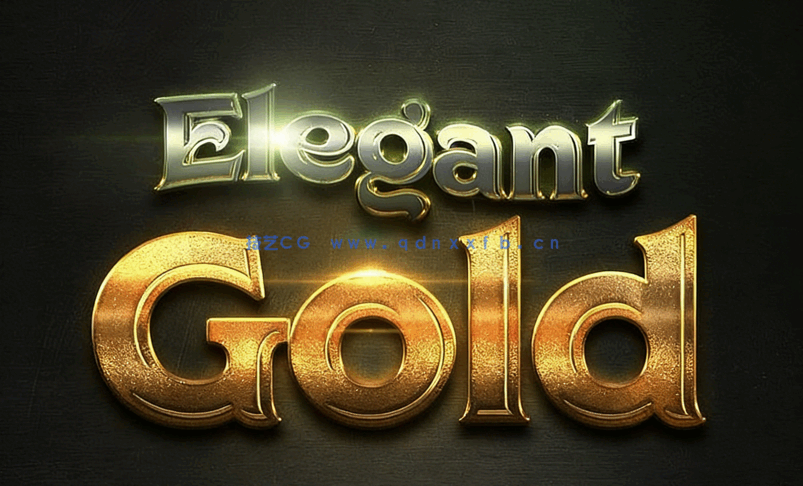 十组创意闪亮金色高贵质感艺术特效PSD字模第二季(图1)