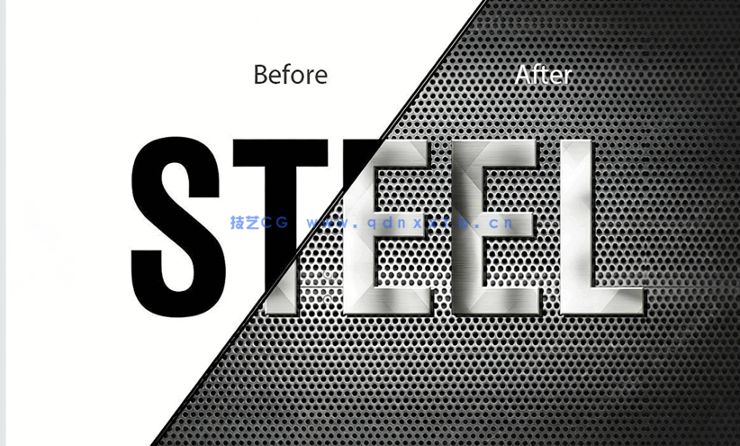 20种不同纹理金属质感暗色系PSD字模(图2)