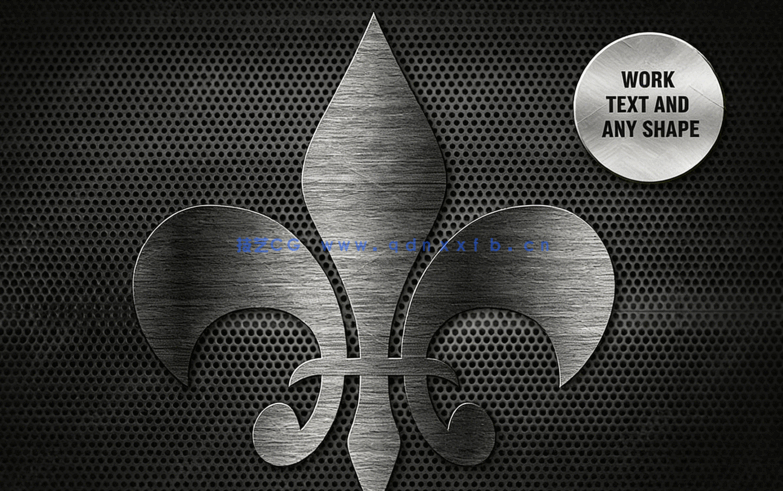 20种不同纹理金属质感暗色系PSD字模(图4)