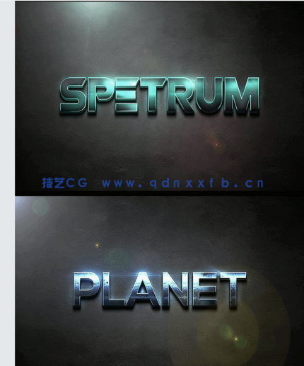 3D闪耀金属质感光晕艺术特效PSD字模第四季(图3)