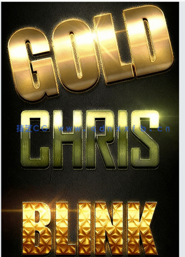 10组专业金属光泽文字艺术特效PSD字模第七季(图3)