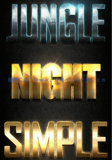 10组专业金属光泽文字艺术特效PSD字模第一季(图3)