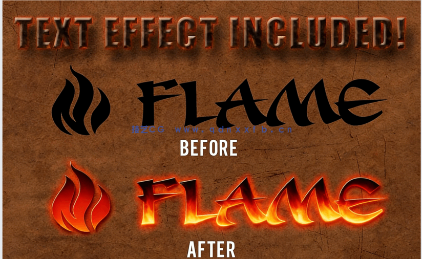 12种高质量烟雾火焰特效PSD字模(图1)