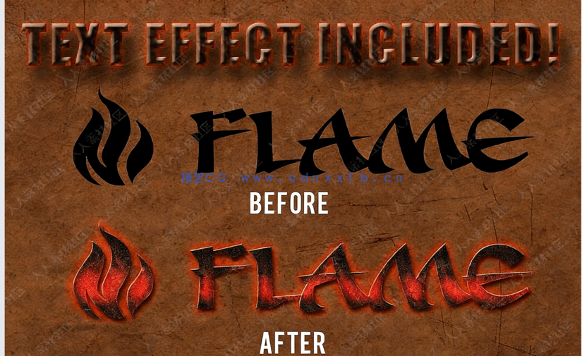 12种高质量烟雾火焰特效PSD字模(图2)