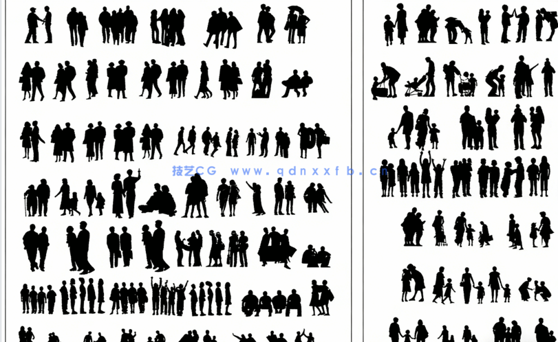 纯色类ps最全人物素材包赠送人物剪影笔刷(图6)