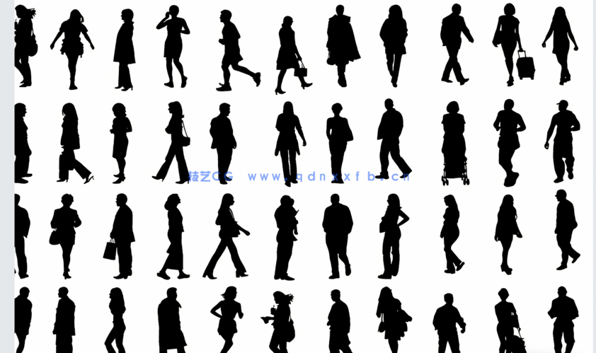 纯色类ps最全人物素材包赠送人物剪影笔刷(图7)