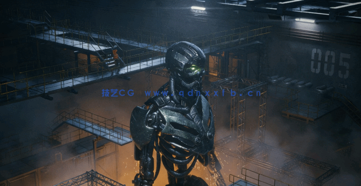 C4D工厂建筑骨架钢结构管道电线电缆照明灯按钮工业模型合集(图2)