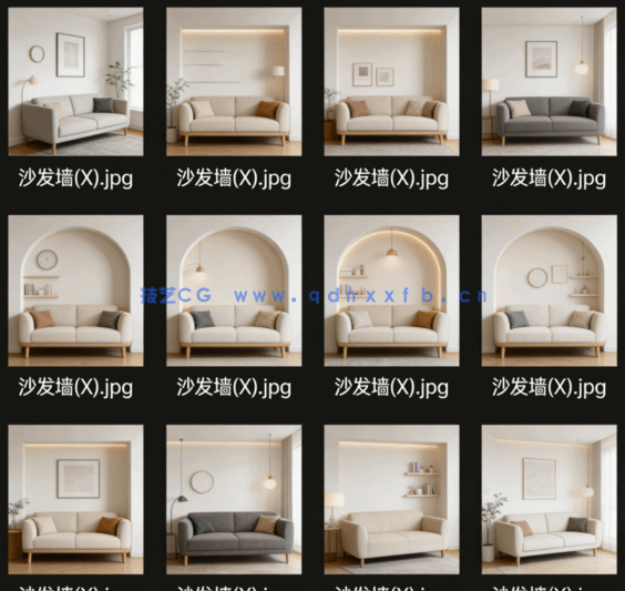 23年各类背景墙设计-包含尺寸材料标注(图2)