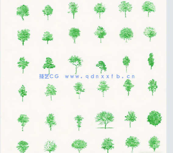 109款PS小清新立面树笔刷(图2)