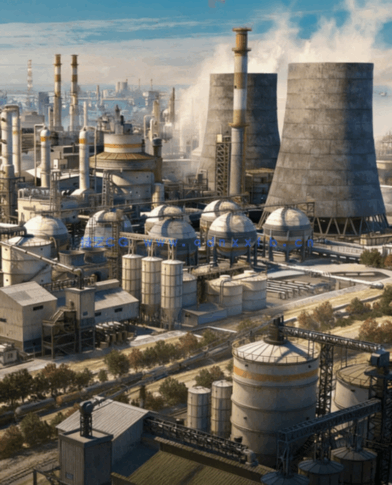 [建筑景观] 重工业工厂炼油厂反应堆炼钢厂建筑环境场景3D模型 完整版(图1)