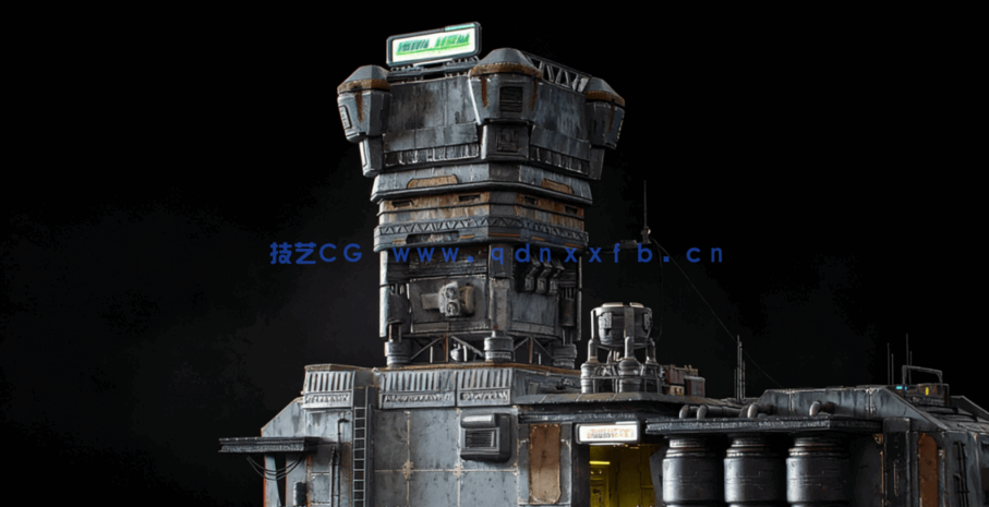 [建筑景观] 地下黑市赛博朋克战乱废土城市环境场景3D模型(图6)