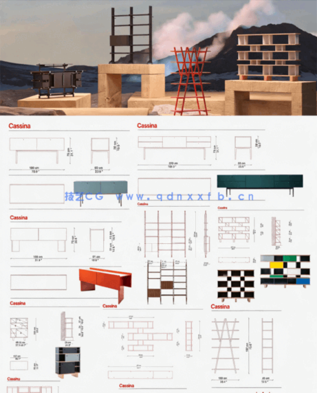 国外家居品牌CASSINA家具CAD图块+PSD分层素材+3D模型(图5)